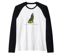 Save The Environment Wolf Silhouette respectueuse de l'environnement. Manche Raglan