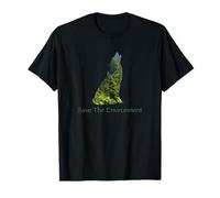 Save The Environment Wolf Silhouette respectueuse de l'environnement. T-Shirt