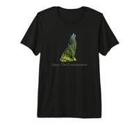 Save The Environment Wolf Silhouette respectueuse de l'environnement. T-Shirt Haut de Gamme