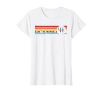 Save The Manuals Transmission Manuelle à 6 Vitesses avec Trois pédales T-Shirt Graphique avec Valeur, Femme, Blanc, XS