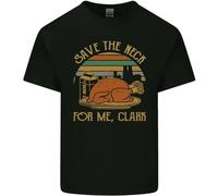 Save The Neck for Me Clark Christmas Movie Mens Cotton T-Shirt Tee Top Black L