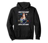 Save The Planet Cats Live Here Funny Kitten Cat Lovers Sweat à Capuche