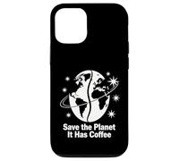 Save The Planet Coffee Minimal Earth Space Humour Design Coque pour iPhone 12/12 Pro