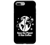 Save The Planet Coffee Minimal Earth Space Humour Design Coque pour iPhone 7 Plus/8 Plus