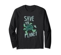 Save The Planet Tortue Terre Changement Climatique Réchauffement Climatique Manche Longue