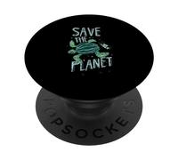 Save The Planet Tortue Terre Changement Climatique Réchauffement Climatique PopSockets PopGrip Adhésif