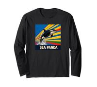 Save The Sea Pandas Orca Whale Rétro Vintage Ocean Wildlife Manche Longue