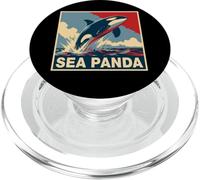 Save The Sea Pandas Orca Whale Rétro Vintage Ocean Wildlife PopSockets PopGrip pour MagSafe