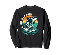 Save The Sea Pandas Orca Whale Rétro Vintage Ocean Wildlife Sweatshirt