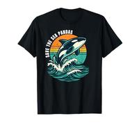 Save The Sea Pandas Orca Whale Rétro Vintage Ocean Wildlife T-Shirt