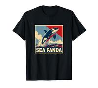Save The Sea Pandas Orca Whale Rétro Vintage Ocean Wildlife T-Shirt