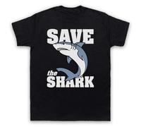 Save The Shark Protest Slogan Animal Lover Anti Cull Mens & Womens T-Shirt Black M