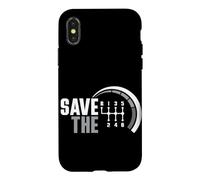 Save The Stick Transmission Manuelle à Trois pédales de Voiture Coque pour iPhone X/XS