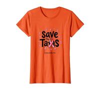 Save The Tatas Breast Cancer Awareness Ruban Rose Octobre T-Shirt, Femme, Orange, 3XL