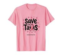 Save The Tatas Breast Cancer Awareness Ruban Rose Octobre T-Shirt, Homme, Rose, XL