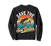 Save The Turtles Animal Rights Tortue de mer Style rétro Sweatshirt