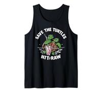 Save The Turtles Hit It Raw Pailles sarcastiques en plastique Débardeur
