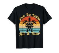 Save The Turtles Hit It Raw Sarcastique Dark Humour T-Shirt Graphique avec Valeur