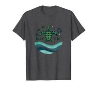 Save The Turtles Océan Conservation Écologique T-Shirt, Homme, Chiné Foncé, 3XL