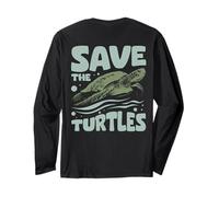 Save The Turtles Sea Turtle Conservation Backprint Manche Longue