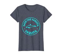Save The Vaquitas - Superbe Design Mignon marsouin - Terre Marine T-Shirt, Femme, Bleu Chiné, XXL
