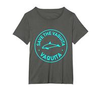 Save The Vaquitas - Superbe Design Mignon marsouin - Terre Marine T-Shirt, Femme Grandes Tailles, Asphalte, 2X