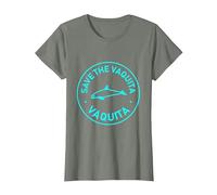 Save The Vaquitas - Superbe Design Mignon marsouin - Terre Marine T-Shirt, Femme, Vert Kaki chiné, M