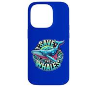 Save The Whales - Art Baleine à Bosse Coque pour iPhone 14 Pro