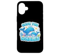 Save The Whales Lover Earth Day Environment Ecology Cute Kid Coque pour iPhone 16 Plus