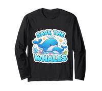 Save The Whales Lover Earth Day Environment Ecology Cute Kid Manche Longue