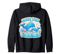 Save The Whales Lover Earth Day Environment Ecology Cute Kid Sweat à Capuche