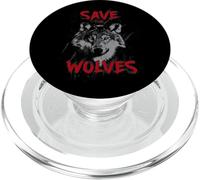 Save The Wolves Sauvez Les Loups PopSockets PopGrip pour MagSafe