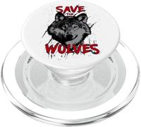 Save The Wolves Sauvez Les Loups PopSockets PopGrip pour MagSafe