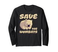 Save The Wombats Australie Animaux Feu Pray for Australia Manche Longue