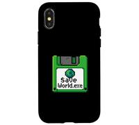 Save World Earth Day Disquette d'ordinateur Geek Garçon Homme Femme Coque pour iPhone X/XS