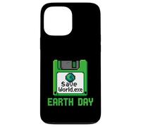 Save World Earth Day Disquette d'ordinateur Geek Retro Gamer Coque pour iPhone 13 Pro Max