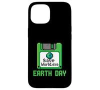 Save World Earth Day Disquette d'ordinateur Geek Retro Gamer Coque pour iPhone 15