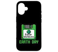 Save World Earth Day Disquette d'ordinateur Geek Retro Gamer Coque pour iPhone 16