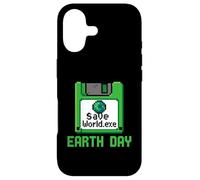 Save World Earth Day Disquette d'ordinateur Geek Retro Gamer Coque pour iPhone 17