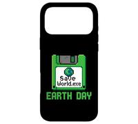 Save World Earth Day Disquette d'ordinateur Geek Retro Gamer Coque pour iPhone 17 Pro Max