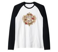 Saved by Grace Christian Angel Inspiring Ephesians 2:8 Article Manche Raglan
