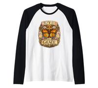 Saved by Grace Croix Papillon chrétienne Vintage bohème Manche Raglan