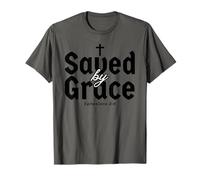 Saved by Grace Design Moderne Ephésiens 2:8 Écriture T-Shirt