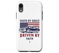 Saved by Grace, Driven by Faith - Men's Christian Muscle Car Coque pour iPhone XR