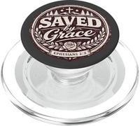 Saved by Grace Ephesians 2:8 Bible chrétienne Faith Design PopSockets PopGrip pour MagSafe