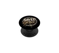 Saved by Grace Ephesians 2:8 Design d'inspiration chrétienne PopSockets PopGrip Adhésif