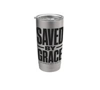 Saved By Grace Ephesians 2:8 Verse biblique chrétienne Gobelet isotherme en acier inoxydable double paroi