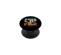 Saved by Grace Ephesians 2:8 Verse biblique chrétienne PopSockets PopGrip Adhésif
