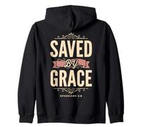 Saved by Grace Ephesians 2:8 Verse biblique chrétienne Sweat à Capuche