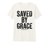 Saved by Grace Ephesians 2:8 Verse biblique chrétienne T-Shirt Haut de Gamme